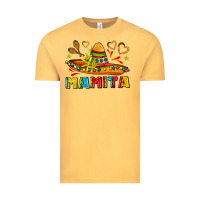 Vintage Mustard mamita and sombrero with lime flowers Vintage Tee - AdoDesignShop