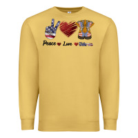 Antique Gold Peace Love Veteran Premium Sweatshirt - Bettercallsaul