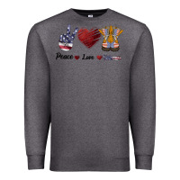 Charcoal Heather Peace Love Veteran Premium Sweatshirt - Bettercallsaul
