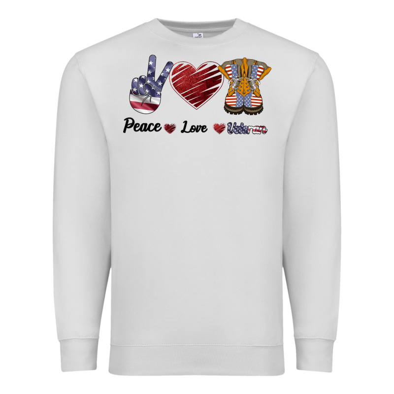 Peace Love Veteran Premium Sweatshirt by Bettercallsaul | Teevron