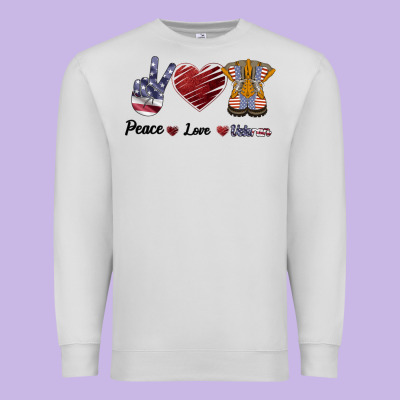 Peace Love Veteran Premium Sweatshirt Designed By Bettercallsaul