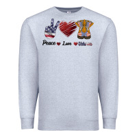Heather Grey Peace Love Veteran Premium Sweatshirt - Bettercallsaul