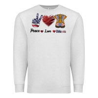 Oatmeal Heather Peace Love Veteran Premium Sweatshirt - Bettercallsaul