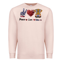 Pale Pink Peace Love Veteran Premium Sweatshirt - Bettercallsaul