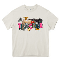 Cream race teacher Heavy Core Tee - Zillion Design Studio