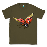 Army Green Ladybug Flying Classic Tee - LillyAllenDesigns