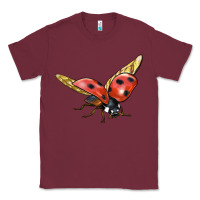 Burgundy Ladybug Flying Classic Tee - LillyAllenDesigns