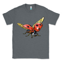 Charcoal Heather Ladybug Flying Classic Tee - LillyAllenDesigns