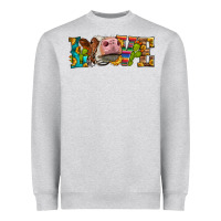Heather Grey Western Love Simmental Cow Heavyweight Sweatshirt - LillyAllenDesigns