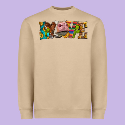 Western Love Simmental Cow Heavyweight Sweatshirt Designed By Lillyallendesigns