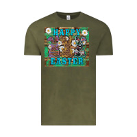 Easter Happy Easter Western Bunnies Daisies Vintage Tee | Teevron