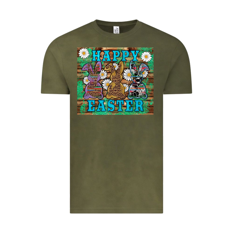 Easter Happy Easter Western Bunnies Daisies Vintage Tee by Artiststas | Teevron