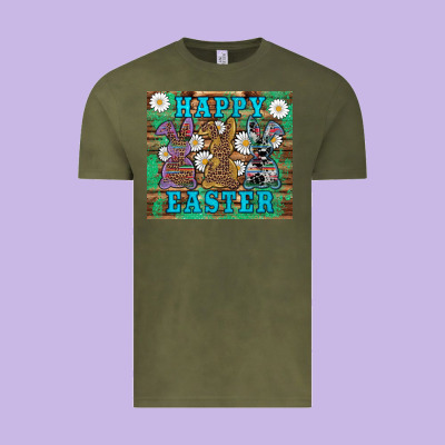 Easter Happy Easter Western Bunnies Daisies Vintage Tee Designed By Artiststas