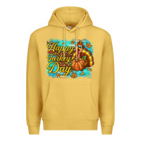 Antique Gold Happy Turkey Day Premium Hoodie - texasbilliewilder