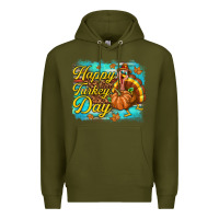 Army Green Happy Turkey Day Premium Hoodie - texasbilliewilder