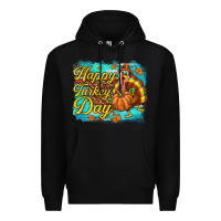 Black Happy Turkey Day Premium Hoodie - texasbilliewilder