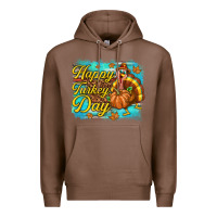 Chestnut Happy Turkey Day Premium Hoodie - texasbilliewilder