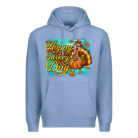 Colony Blue Happy Turkey Day Premium Hoodie - texasbilliewilder