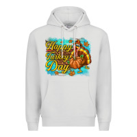 Dove Grey Happy Turkey Day Premium Hoodie - texasbilliewilder