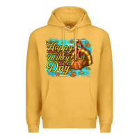 Mustard Happy Turkey Day Premium Hoodie - texasbilliewilder