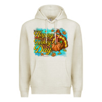Oatmeal Heather Happy Turkey Day Premium Hoodie - texasbilliewilder