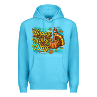 Ocean Blue Happy Turkey Day Premium Hoodie - texasbilliewilder