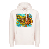 Pale Pink Happy Turkey Day Premium Hoodie - texasbilliewilder