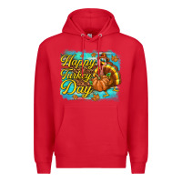Red Happy Turkey Day Premium Hoodie - texasbilliewilder