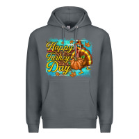 Rock Happy Turkey Day Premium Hoodie - texasbilliewilder