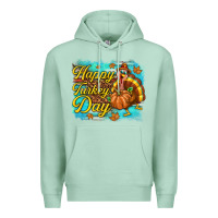 Seafoam Happy Turkey Day Premium Hoodie - texasbilliewilder