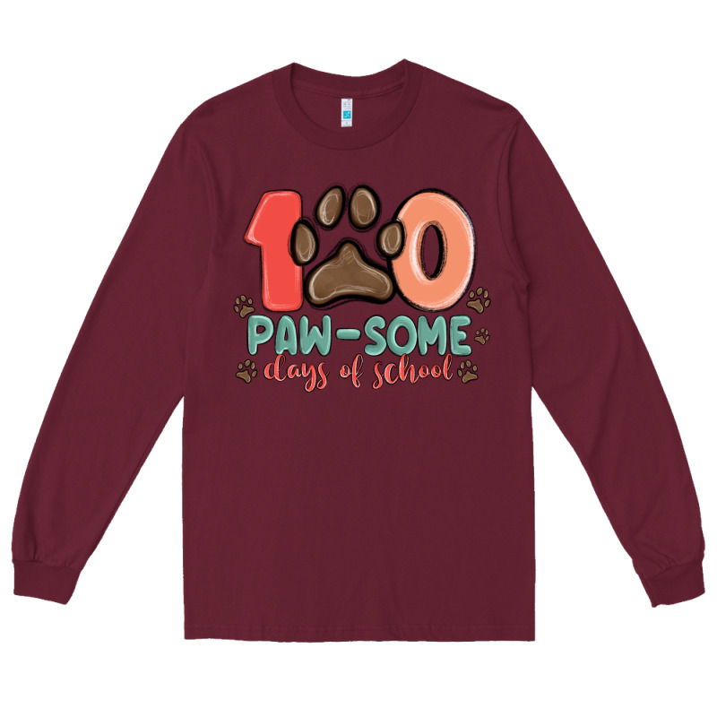 100 Pawsome Days Of School Long Sleeve Tee by MaliasSmallBusiness | Teevron