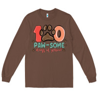 Chestnut 100 pawsome days of school Long Sleeve Tee - MaliasSmallBusiness