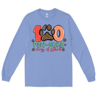 Colony Blue 100 pawsome days of school Long Sleeve Tee - MaliasSmallBusiness