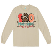 Mushroom 100 pawsome days of school Long Sleeve Tee - MaliasSmallBusiness