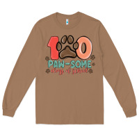 Toasted Coconut 100 pawsome days of school Long Sleeve Tee - MaliasSmallBusiness