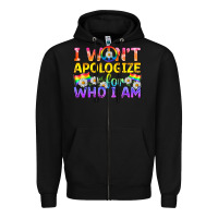 Black LGBTQ I Won't Apologize For Who I Am Zipper Hoodie - BundleAndBundleShop