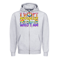 Heather Grey LGBTQ I Won't Apologize For Who I Am Zipper Hoodie - BundleAndBundleShop