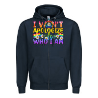 Navy LGBTQ I Won't Apologize For Who I Am Zipper Hoodie - BundleAndBundleShop