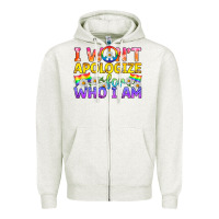Oatmeal Heather LGBTQ I Won't Apologize For Who I Am Zipper Hoodie - BundleAndBundleShop