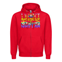 Red LGBTQ I Won't Apologize For Who I Am Zipper Hoodie - BundleAndBundleShop