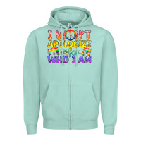 Seafoam LGBTQ I Won't Apologize For Who I Am Zipper Hoodie - BundleAndBundleShop