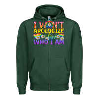 Sports Green LGBTQ I Won't Apologize For Who I Am Zipper Hoodie - BundleAndBundleShop
