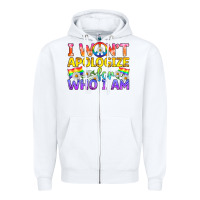 White LGBTQ I Won't Apologize For Who I Am Zipper Hoodie - BundleAndBundleShop