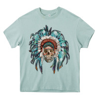 Arona indian headdress with native american skull Heavy Core Tee - RanaPortraitStore