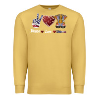 Antique Gold Peace Love Veteran Premium Sweatshirt - Bettercallsaul
