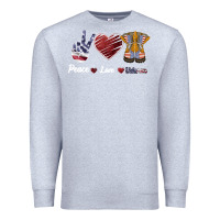 Heather Grey Peace Love Veteran Premium Sweatshirt - Bettercallsaul