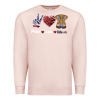 Pale Pink Peace Love Veteran Premium Sweatshirt - Bettercallsaul