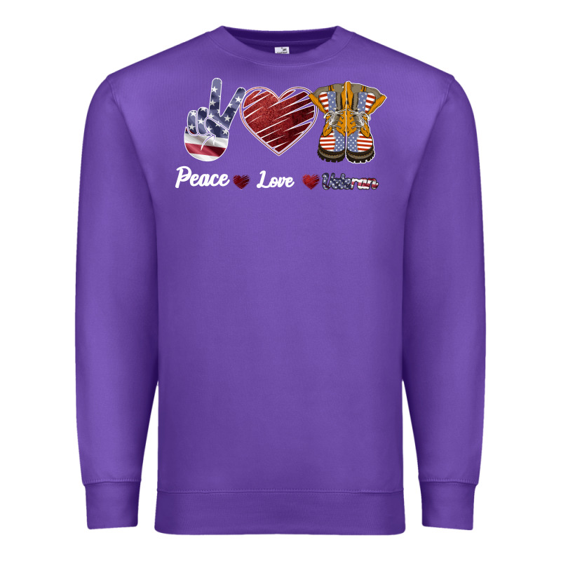 Peace Love Veteran Premium Sweatshirt by Bettercallsaul | Teevron