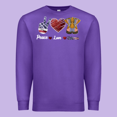 Peace Love Veteran Premium Sweatshirt Designed By Bettercallsaul
