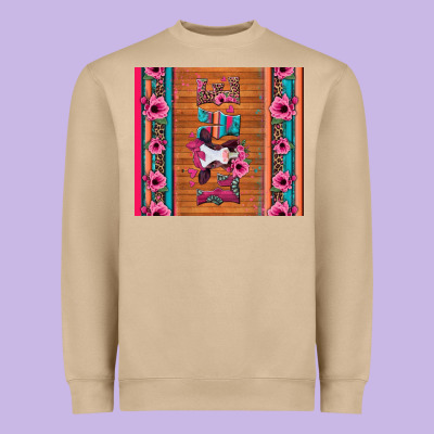 Love Baby Calf Valentine's Day Heavyweight Sweatshirt Designed By Jasminsmagicworld